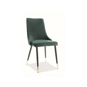 Scaun PIANO Catifea Negru/cadru gold /VERDE 