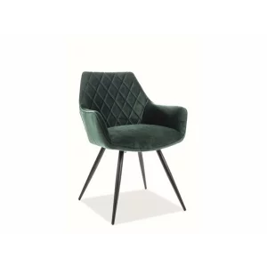 Scaun LINEA Catifea Cadru Negru/VERDE 