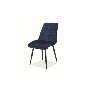 Scaun CHIC Catifea Cadru Negru/Navy Blue BLUVEL 86