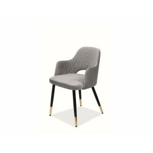 Scaun FRANCO Catifea Negru/Cadru Gold/Gri BLUVEL 14