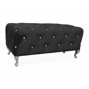 TABURET / BANCA HESTIA CATIFEA  NEGRU BLUVEL 19/ ARGINTIU