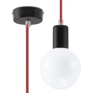 Lustra EDISON negru&amp;red