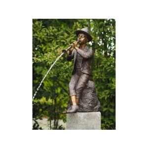 Statuie bronz baiat cu fluier