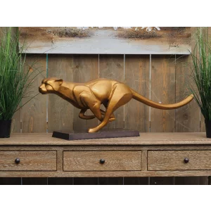 Statuie bronz Jaguar care alerga