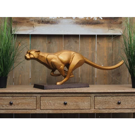 Statuie bronz Jaguar care alerga