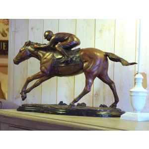 Statuie bronz jocheu pe cal