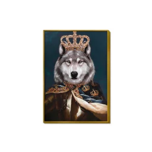 Tablou pictat manual Regele Husky cu rama