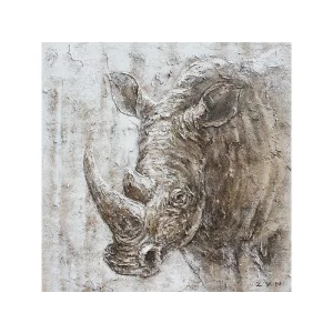 Tablou pictat manual Rinocer