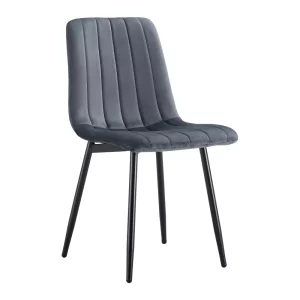 Scaun, material Velvet gri inchis/negru, RAMITA TIP 1