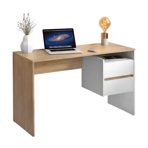 Masa PC, stejar artizan/alb, TULIO NEW