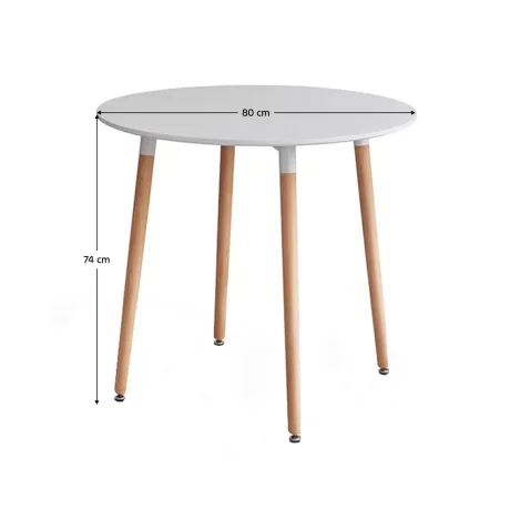 Masa dining, alb/fag, diametru 60 cm, ELCAN NEW TYP 1