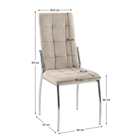 Scaun, tesatura maro/metal, ADORA 2 NEW