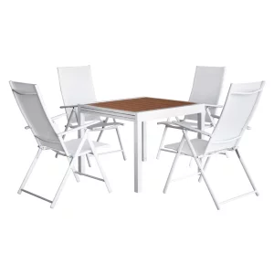 Set de gradina 1+4, alb/stejar, NIKY