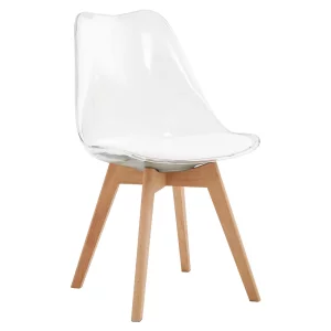 Scaun, transparent, acrilat/piele ecologica/fag, BALI 2 NEW