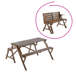 Masa de gradina/banca, 2in1, maro, ZAGIR