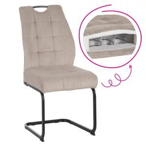 Scaun pentru sufragerie, maro-gri Taupe/neagra, KELMA