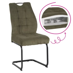 Scaun pentru sufragerie, verde/neagra, KELMA