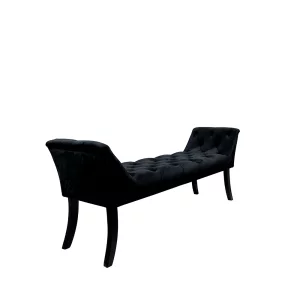 Banca de design, tesatura de catifea neagra / lemn, HEMY TYP 1