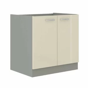 Cabinet inferior, crem extra lucios/gri, PRADO 80 D 2F BB