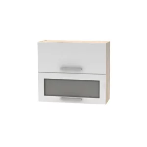 Cabinet superior batant cu sticla 2DV, stejar sonoma/alb, NOVA PLUS NOPL-016-OH