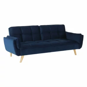 Canapea extensibila,  albastru regal/stejar, FILEMA