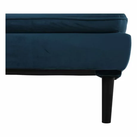 Canapea extensibila, material textil Velvet albastru, BUFALA