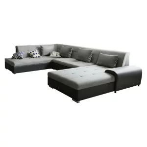 Canapea, gri/negru, model stanga, LIBERTO U