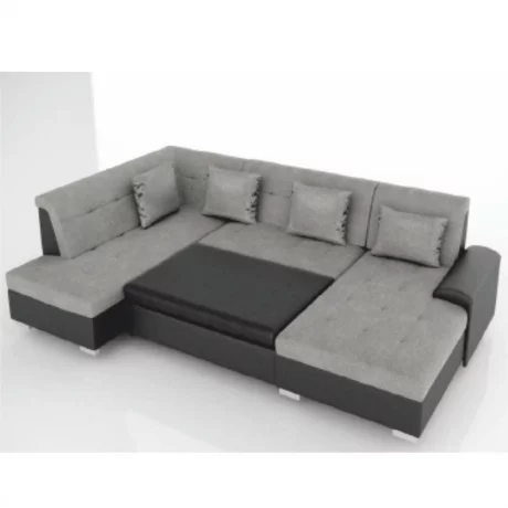 Canapea, gri/negru, model stanga, LIBERTO U