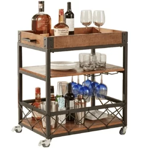Carucior de servire, stejar smoke / negru, SANDRO