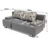 Canapea extensibila cu spatiu de depozitare, gri/model, ELIZE
