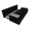 Canapea extensibila cu spatiu de depozitare, negru/model, ELIZE
