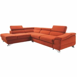 Coltar extensibil, textil Orinoco teracota, stanga, LEGAS