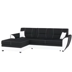 Coltar, piele ecologica alba/material textil negru, model stanga, MARUTI