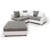 Coltar, piele ecologica alb/gri, model dreapta, PETRANA NEW