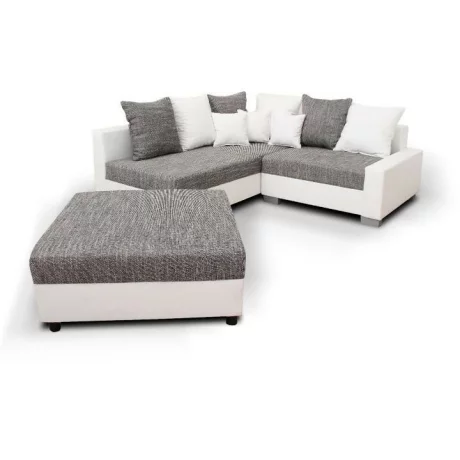 Coltar, piele ecologica alb/gri, model dreapta, PETRANA NEW