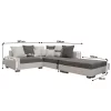 Coltar, piele ecologica alb/gri, model dreapta, PETRANA NEW