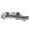 Coltar, piele ecologica alb/gri, model dreapta, PETRANA NEW