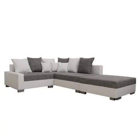 Coltar, piele ecologica alb/gri, model dreapta, PETRANA NEW