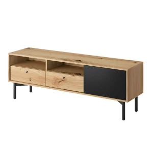 Comoda RTV FRTV 151, stejar artisan/negru, FORSO