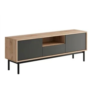 Comoda RTV, stejar jaskson hickory/grafit, BERGEN BRTV154