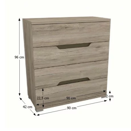 Comoda, stejar sonoma inchis, BETINO DA 44