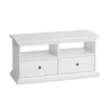 Comoda TV 77812, PAL infoliat/MDF lacuit, alb, PARIS