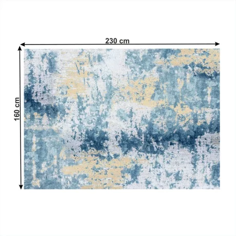 Covor 160x230 cm, albastru/gri/galben, MARION TYP 1