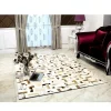 Covor de lux din piele, alb/gri/maro, patchwork, 170x240, PIELE DE VITa TYP 1