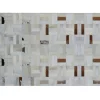 Covor de lux din piele, alb/gri/maro, patchwork, 170x240, PIELE DE VITa TYP 1