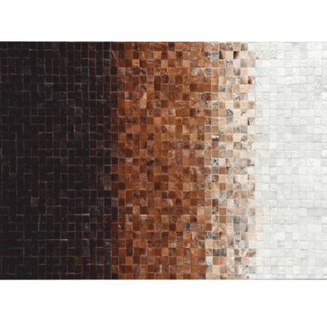 Covor de lux din piele, alb/maro/negru, patchwork, 200x300, PIELE DE VITa TYP 7