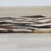 Covor de lux din piele, maro/negru/bej, patchwork, 70x140 , PIELE DE VITA TIP 2
