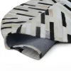 Covor de lux din piele, negru/bej/alb, patchwork, 150x150, PIELE DE VITa TIP 8