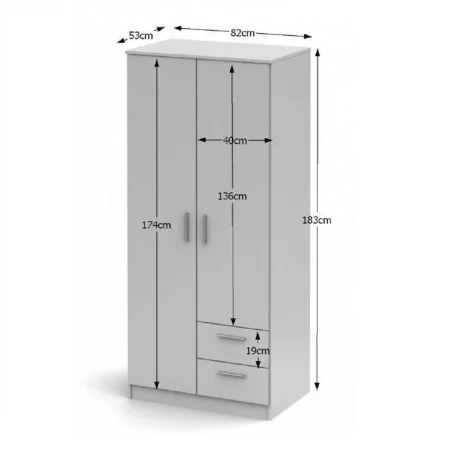 Dulap cu doua usi, alb, NOKO-SINGA 81
