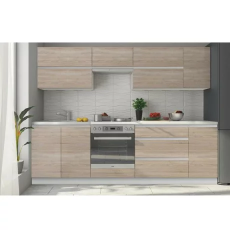 Dulap inferior cu 3 sertare, stejar sonoma/alb, LINE D60S3